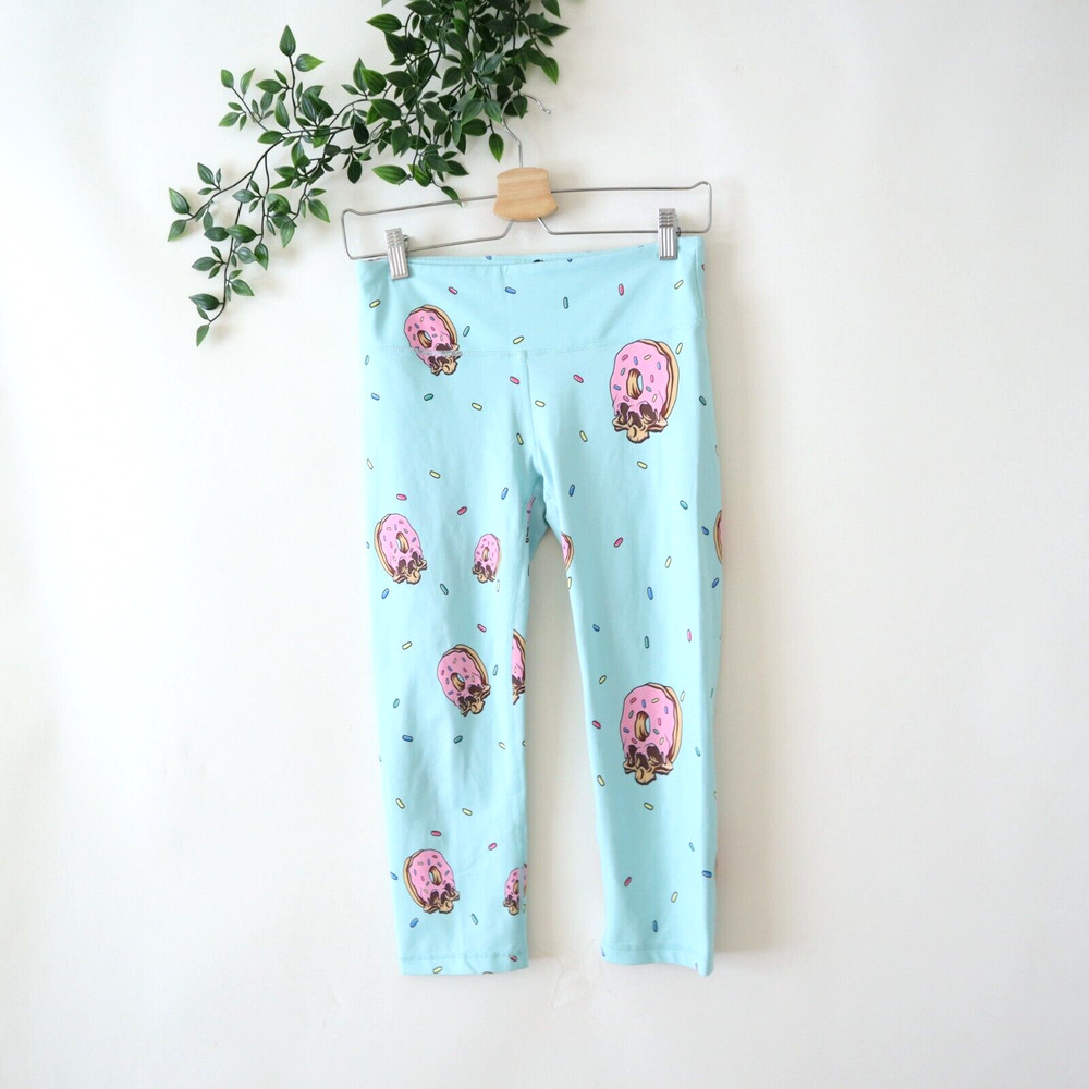 Feed Me Fight Me Light Blue Donut Print Leggings